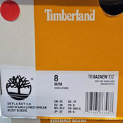 TIMBERLAND WOMEN'S 8 SKYLA BAY 2.0 MID WARM LINED SNEAK RUST SUEDE NIB
