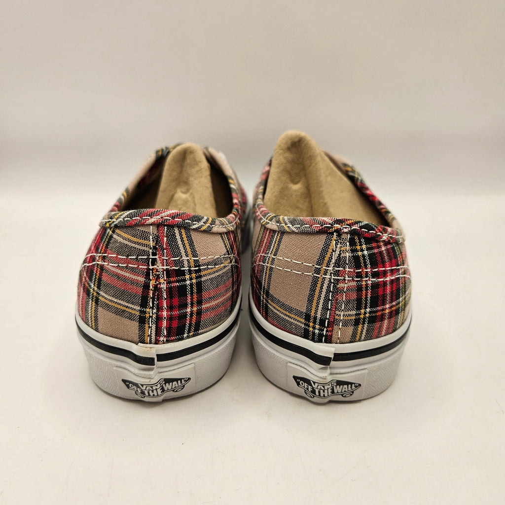 VANS WOMEN'S 6.5 AUTHENTIC LOW TOP SNEAKER PLAID TAN NWOB VN000EGATAN
