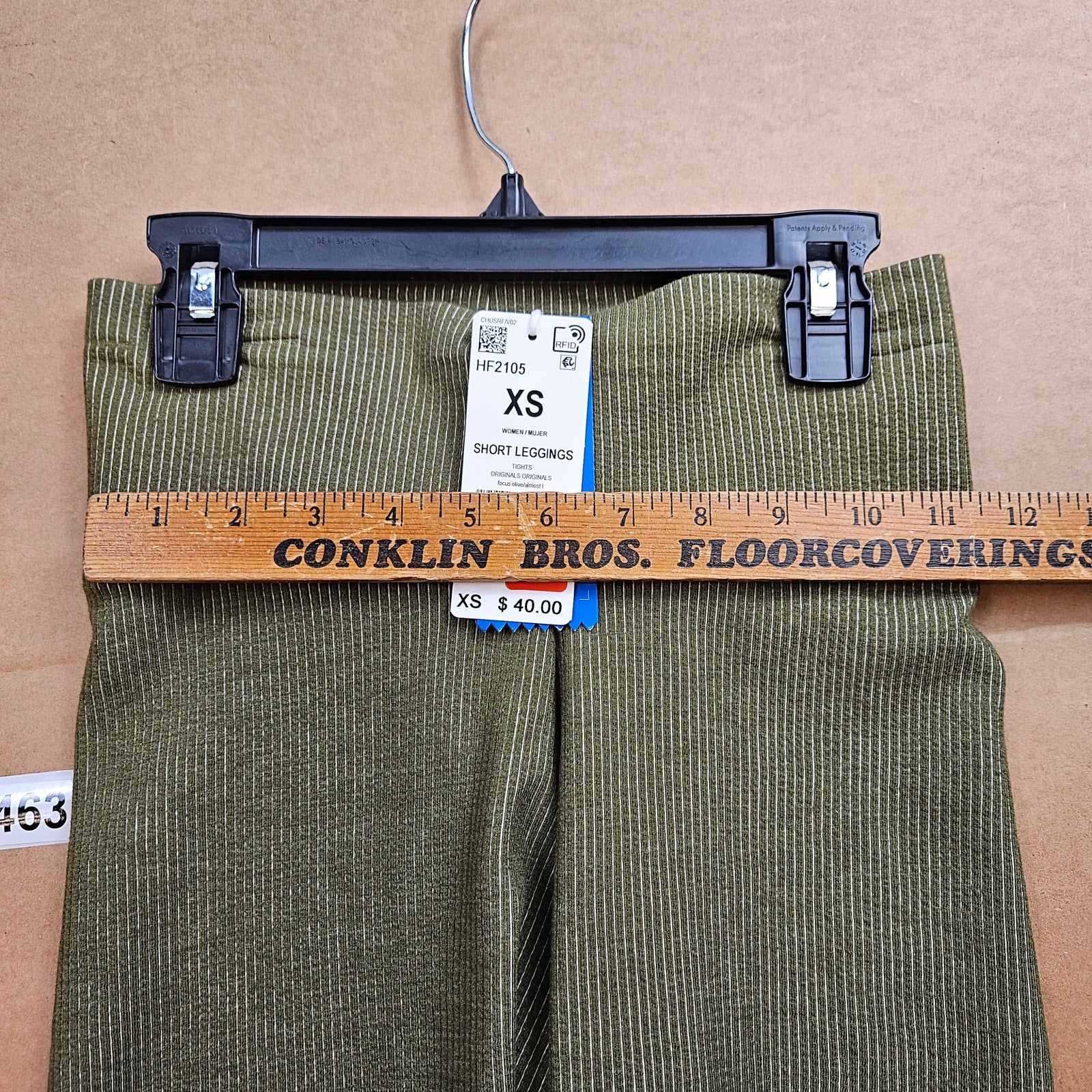 LOT OF 2 - ADIDAS ORIGINALS WOMEN'S (XS & S) RIBBED SHORT LEGGINGS GREEN CORAL