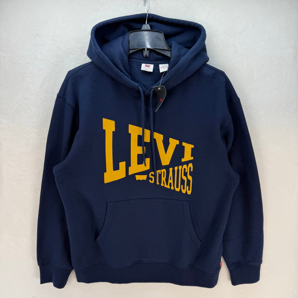 LEVI'S MEN'S S BLUE FLEECE HOODIE SIMPLICITY STYLE WARM SOFT