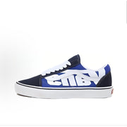 VANS MEN'S 9.5 OLD SKOOL JUMBO VANS BLUE WHITE LOW TOP SNEAKER NIB