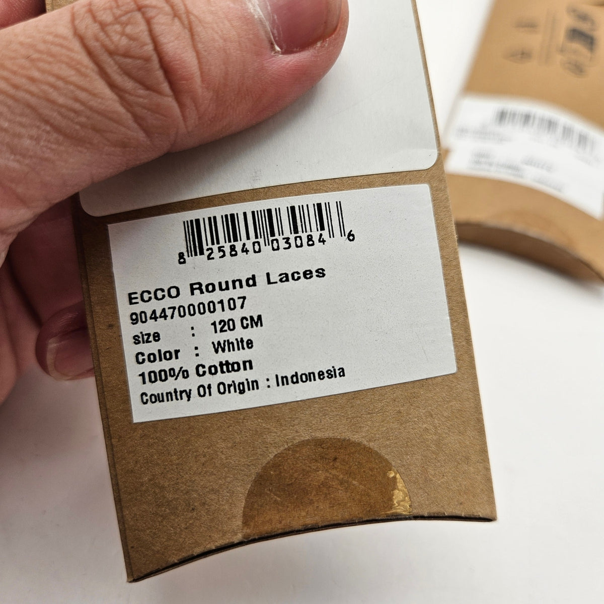 LOT OF 3 - ECCO PREMIUM LACES 120CM WHITE ROUND NIB 1X3 PAIR