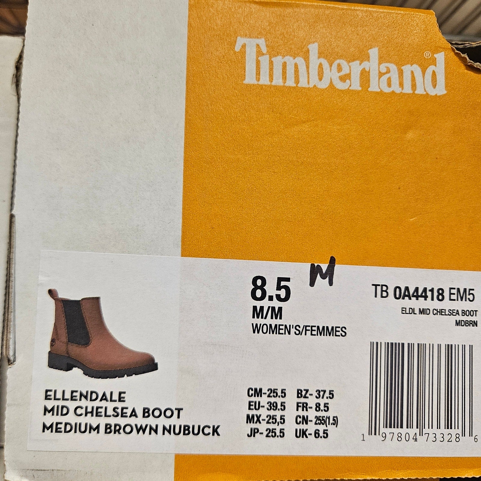 TIMBERLAND WOMEN'S 8.5 ELLENDALE CHELSEA BOOTS BROWN NIB