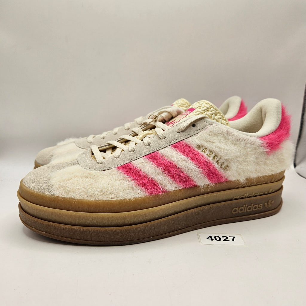 ADIDAS ORIGINALS WOMEN'S 9.5 GAZELLE BOLD SHOCK PINK WHITE GOLD JS3908 NWOB