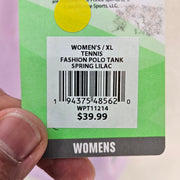 PRINCE WOMEN'S XL FASHION POLO TANK SPRING LILAC PURPLE NWT