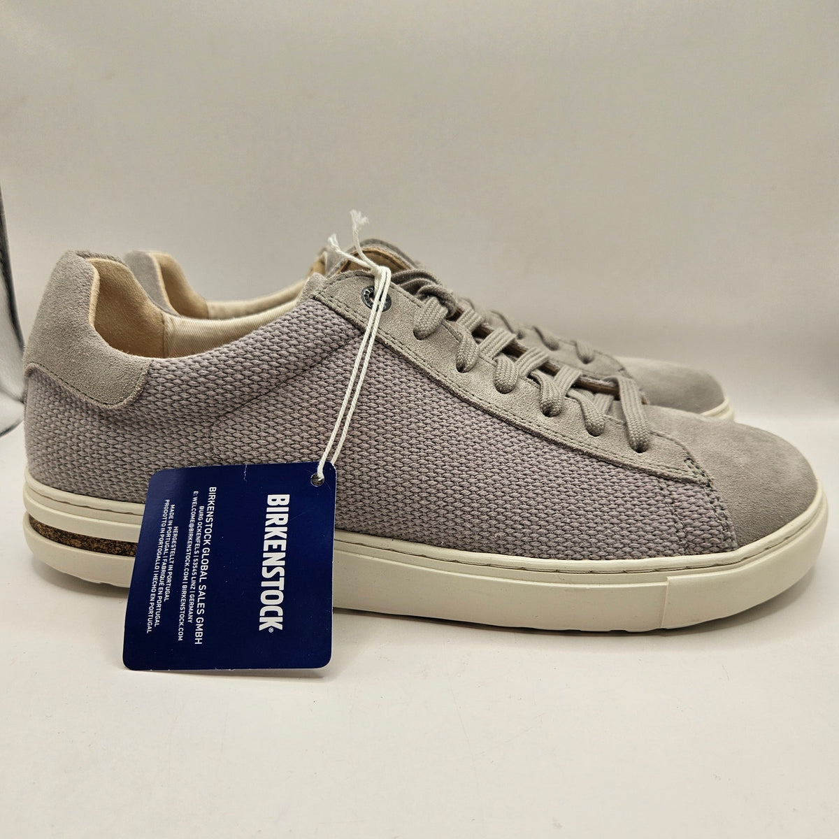 BIRKENSTOCK MEN'S 10 BEND LOW LIGHT GREY TEXTILE LOW TOP SNEAKER MADE IN GERMANY