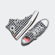 CONVERSE WOMEN'S 8 X SANRIO HELLO KITTY BLACK WHITE PLAID CTAS NIB A17697C
