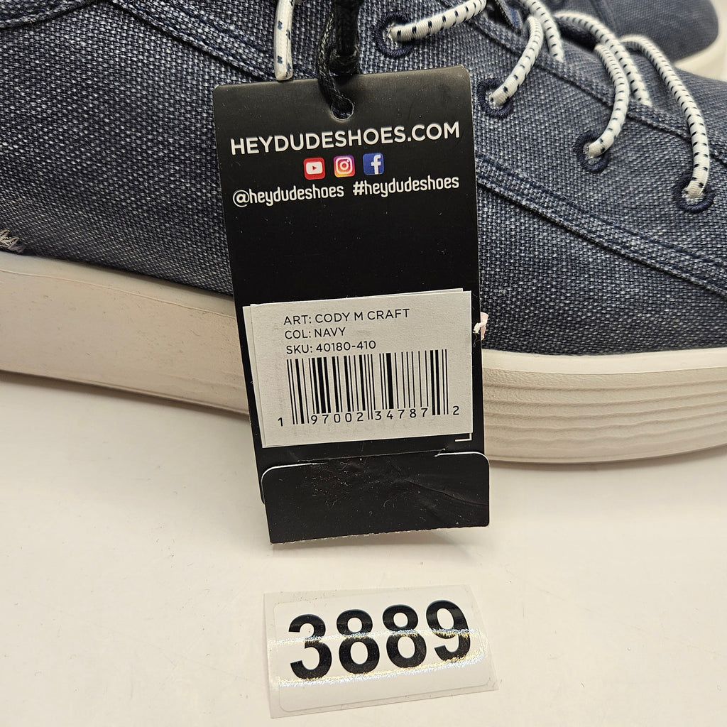 HEY DUDE MEN'S 13 CODY M CRAFT NAVY LOW TOP BREATHABLE SNEAKER NWT 40180-410