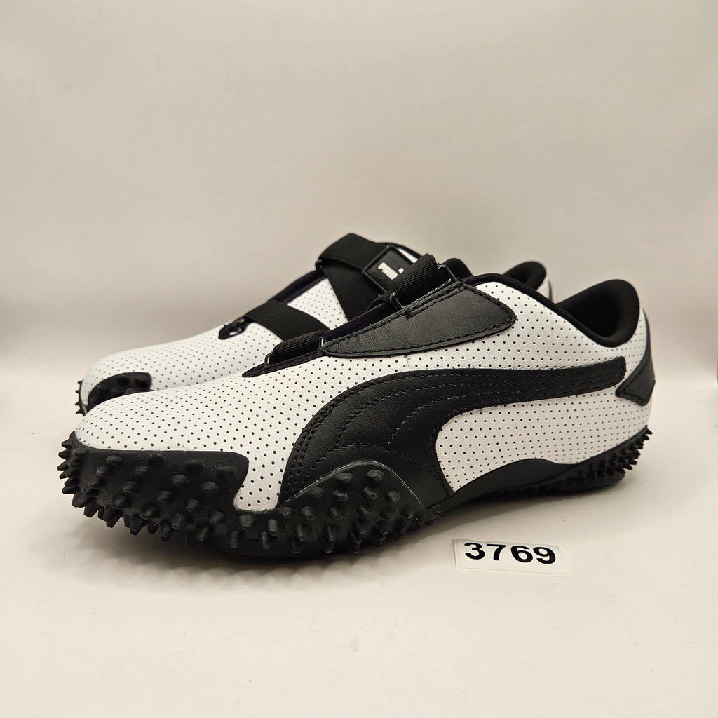 PUMA MOSTRO MEN'S 7 PERFORATED LEATHER PACK SNEAKERS WHITE BLACK 397331-01