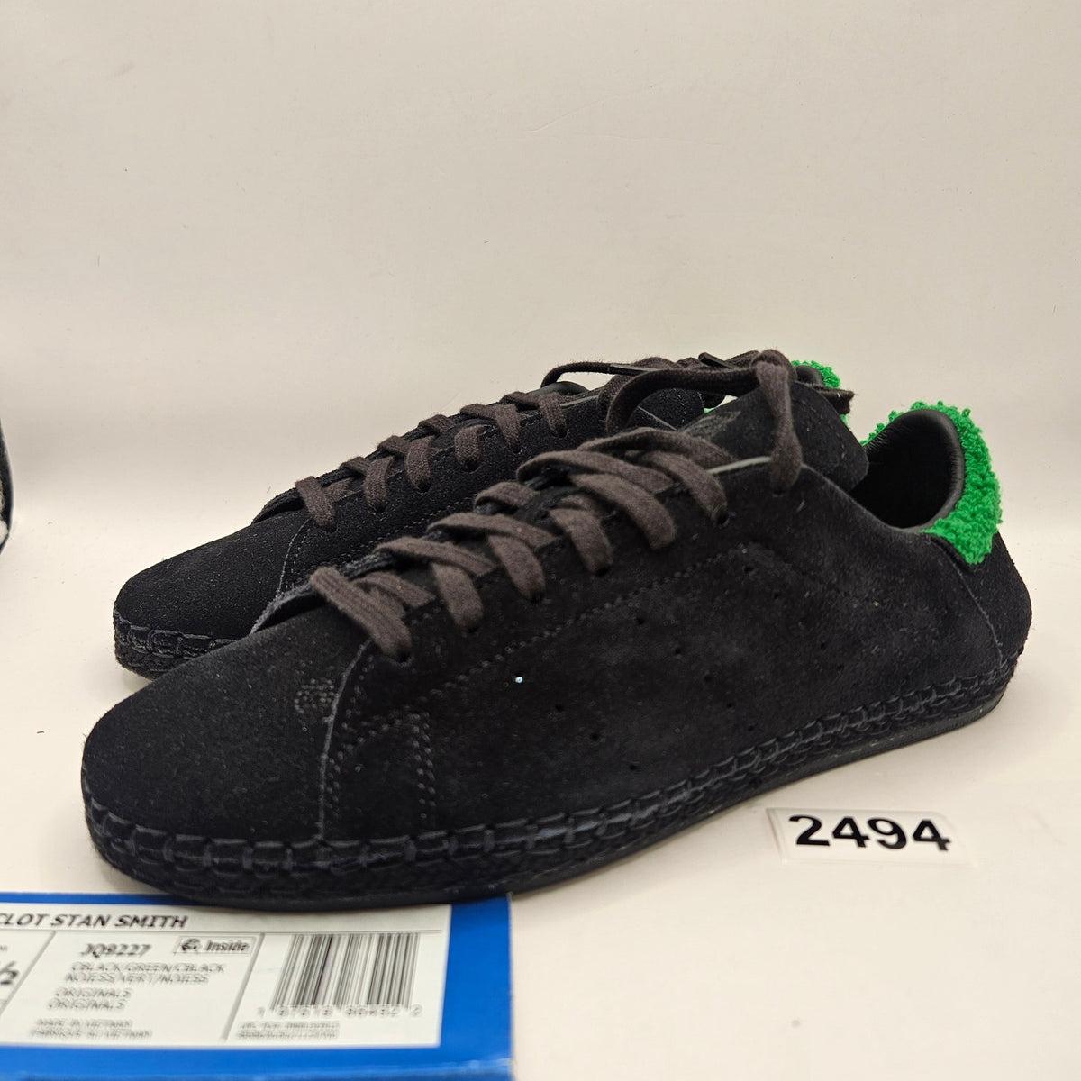 ADIDAS ORIGNAL X CLOT STANSMITH MEN'S 6.5 BLACK SUEDE JQ9227 NWOB