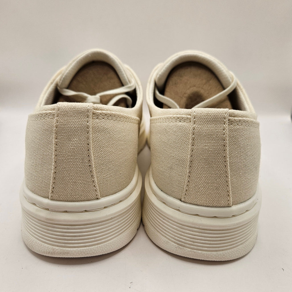 DR MARTENS MEN'S 11 BROOKLINE 6 EYE WHITE CANVAS SHOE OFF NWOB