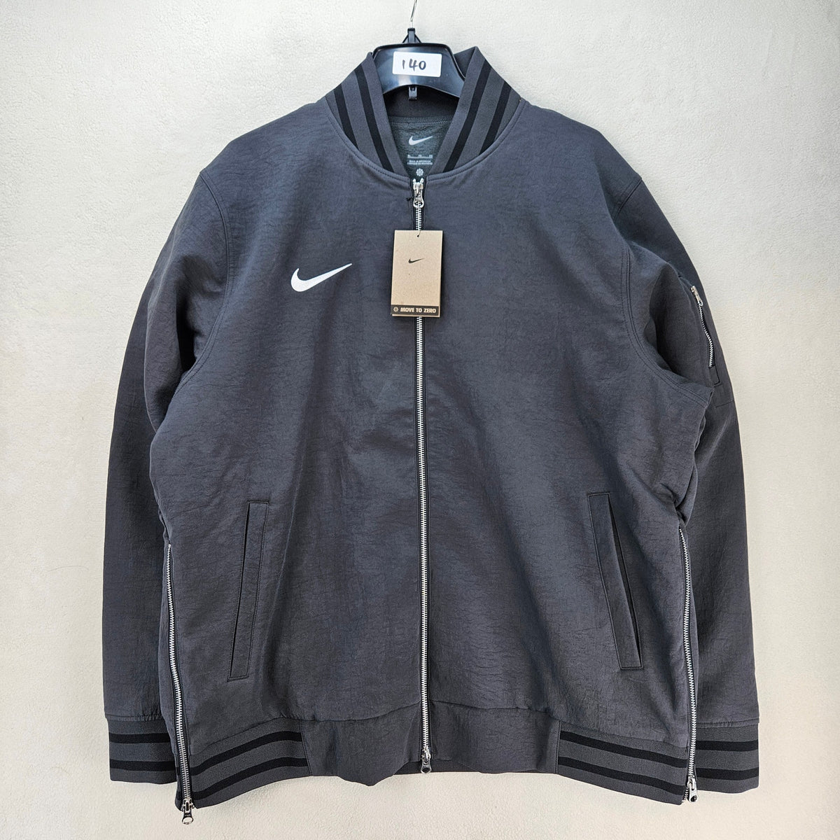 NIKE SPORTSWEAR MEN'S XL TECH PACK BOMBER JACKET GRAY FULL ZIP MOVE TO ZERO NWT