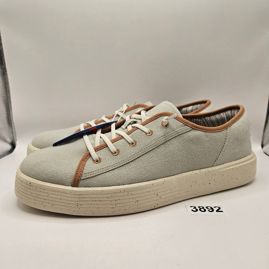 HEY DUDE MEN'S 12 CODY M COASTLINE LIGHT GREY ALMOST WHITE NWT