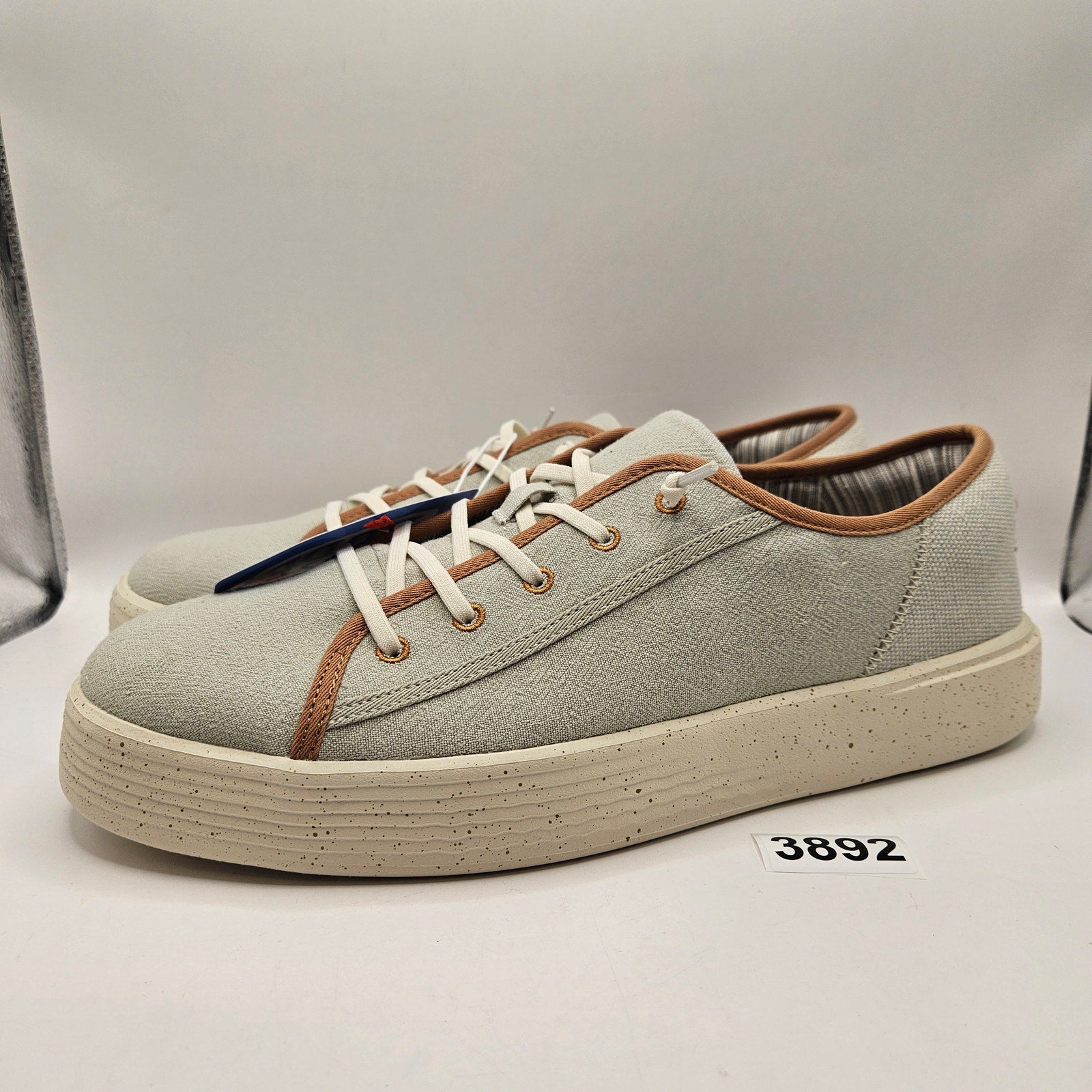 HEY DUDE MEN'S 12 CODY M COASTLINE LIGHT GREY ALMOST WHITE NWT