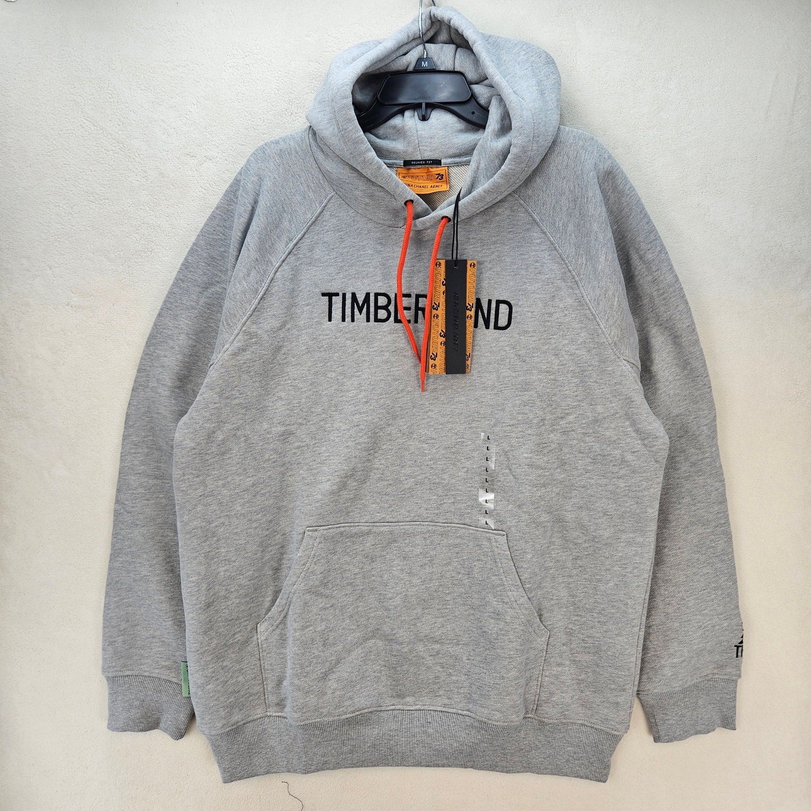TIMBERLAND X NINA CHANEL ABNEY LARGE TERRY CLOTH PULLOVER HOODIE GRAY NWT