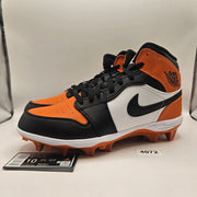 NIKE MEN'S 10 AIR JORDAN 1 MID TD CLEAT SHATTERED BACKBOARD FJ6805-801 NWOB
