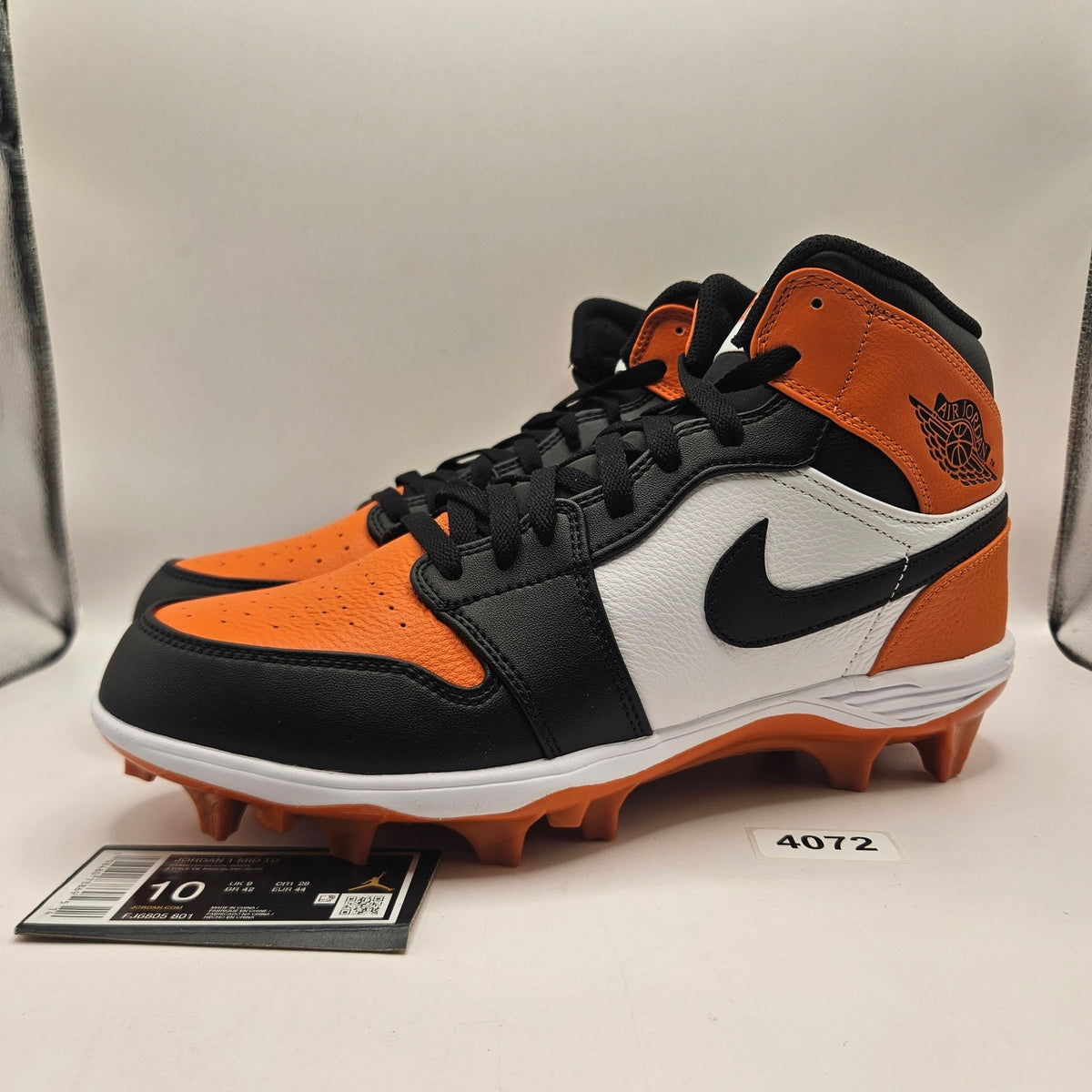 NIKE MEN'S 10 AIR JORDAN 1 MID TD CLEAT SHATTERED BACKBOARD FJ6805-801 NWOB