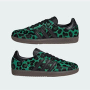 ADIDAS ORIGINALS WOMEN'S 8.5 SAMBA OG LEOPARD SEMI SCREAMING GREEN HQ9374 NWOB
