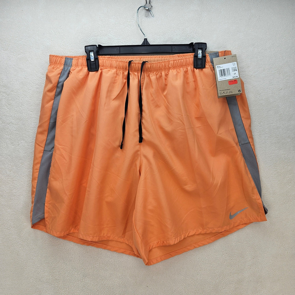 NIKE MEN'S XXL CHALLENGER BRIEF-LINED 7" RUNNING SHORTS ORANGE NWT