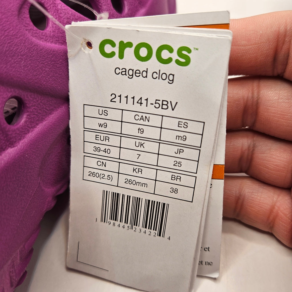 CROCS WOMEN'S 9 CAGED CLOG GRAPEBERRY SLIP ON PLATFORM SHOE 211141-5BV NWT