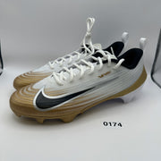 NIKE Men's 12 Vapor Speed 3 White/Gold Football Cleats FB3303-103