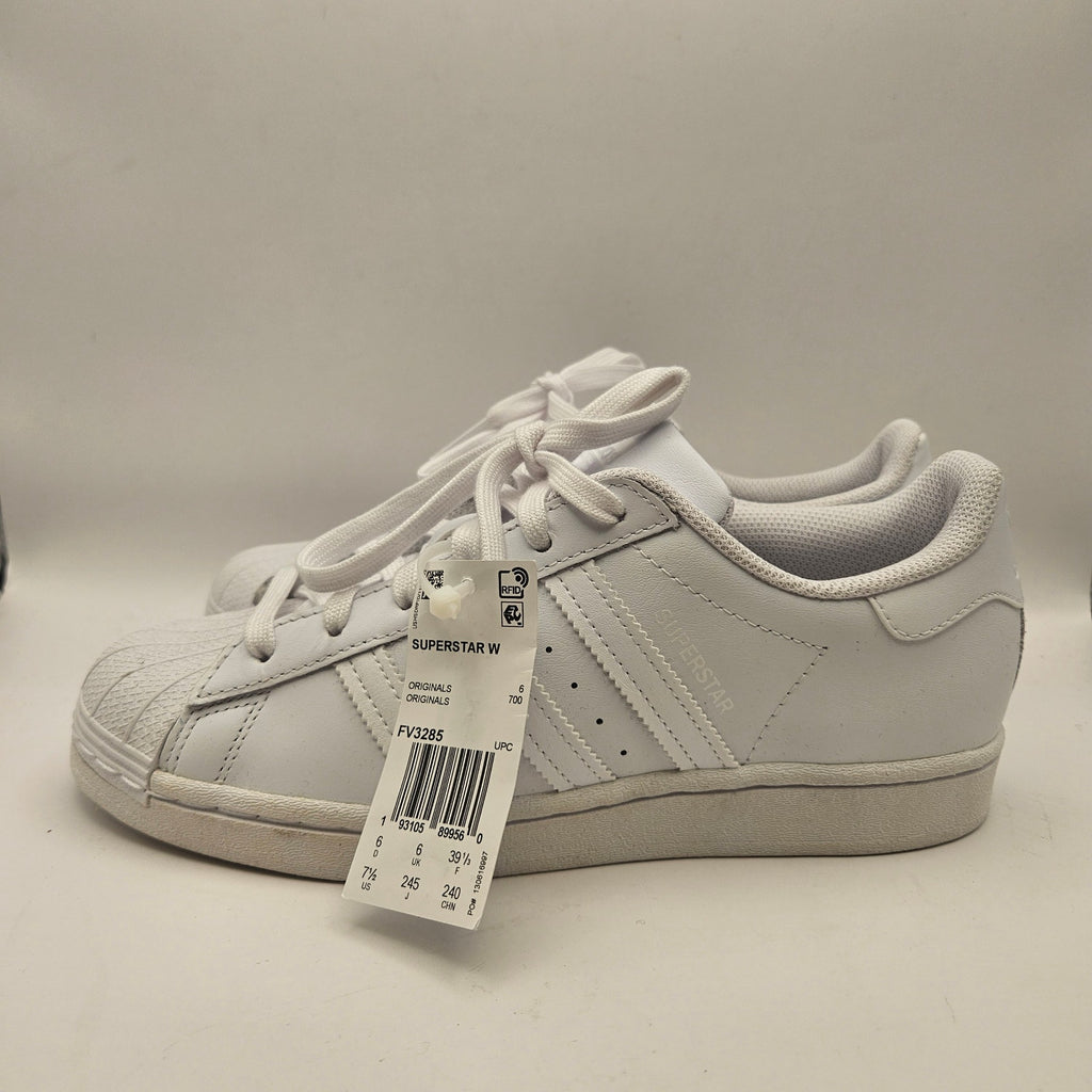 ADIDAS ORIGINALS WOMEN'S 7.5 SUPERSTAR TRIPLE WHITE NWOB FV3285