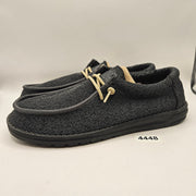 HEY DUDE MEN'S 10 WALLY SOX MICRO TOTAL BLACK OXFORD LIGHTWEIGHT SNEAKER