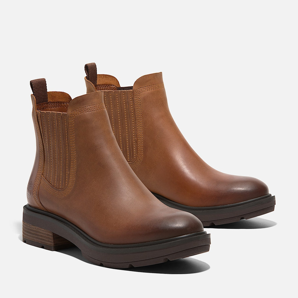 TIMBERLAND WOMEN'S 10 BRIMFIELD MID CHELSEA BOOT MEDIUM BROWN FULL GRAIN NIB