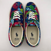 Polo Ralph Laurent Mens sz 13 D Keaton Pony Low top Laced Sneaker Floral Canvas