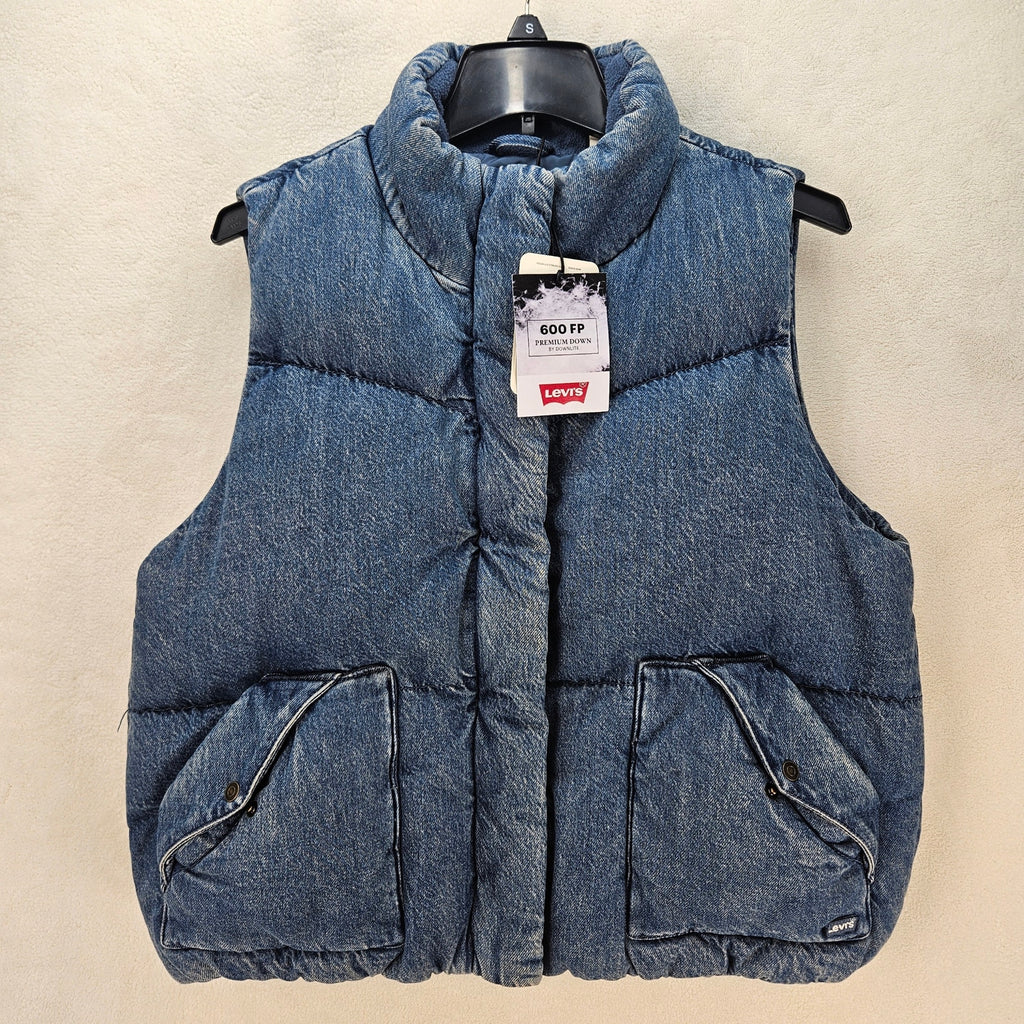LEVI'S WOMEN'S MEDIUM WESTERN BUBBLE DOWN VEST 600 FILL POWER NWT