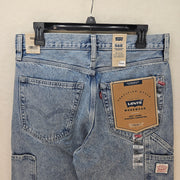 LEVI'S 568 MEN'S 31X32 CARPENTER LIGHT BLUE DENIM JEANS NWT WORKWEAR