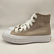 CONVERSE WOMEN'S 7.5 CHUCK 70 TRANSLUCENT PATCH HI SNEAKER PAPYRUS DUNE A13430C