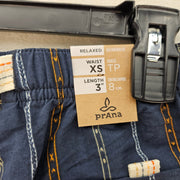 PRANA WOMEN'S SMALL INDIO HERITAGE SHORT CARGO STYLE STORMY NIGHT NWT