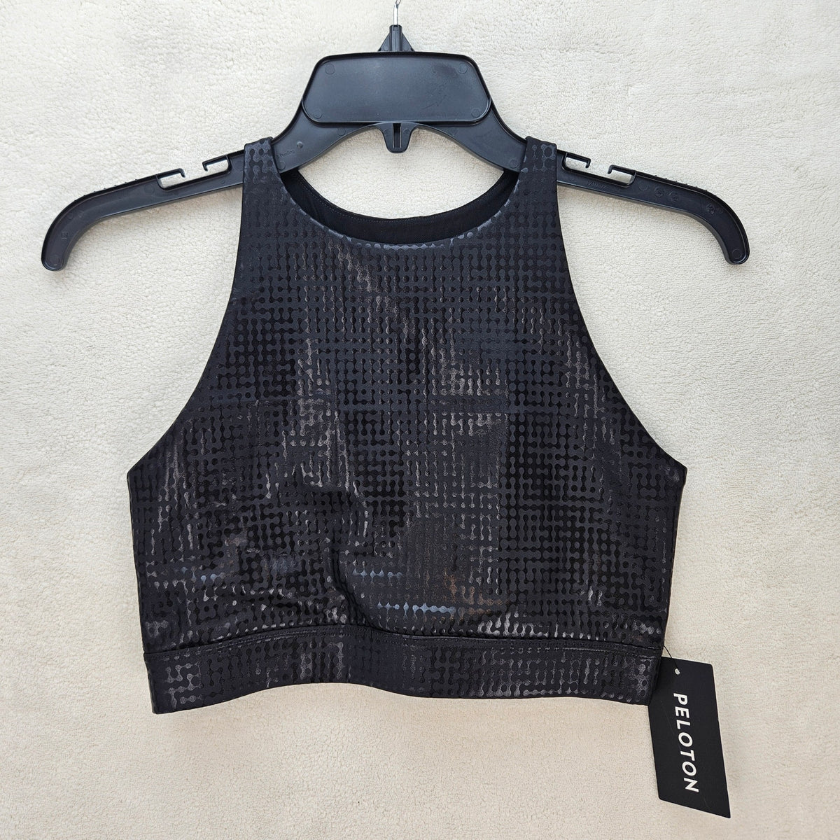 PELOTON WOMEN'S MEDIUM SHOW UP DIGITAL FOIL HIGH NECK BRA NWT
