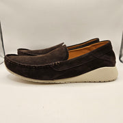 OLUKAI MEN'S 12 KA'A LOAFER BROWN LEATHER SUEDE RUBBER OUTSOLE SLIP 10535-6363