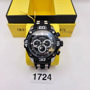INVICTA 44704 PRO DIVER MEN'S QUARTZ BLACK AND SILVER WATCH