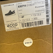 ECCO MEN'S 47 BIOM 2.2 BLACK LEATHER HYBRID SHOE FACTORY SECOND 83079401001 NIB