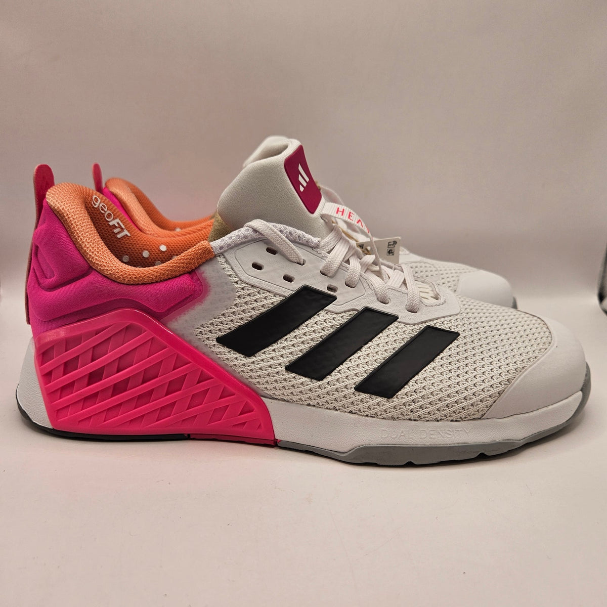 ADIDAS WOMEN'S 9 DROPSET 3 TRAINING SHOES GREY SHOCK PINK JR1674
