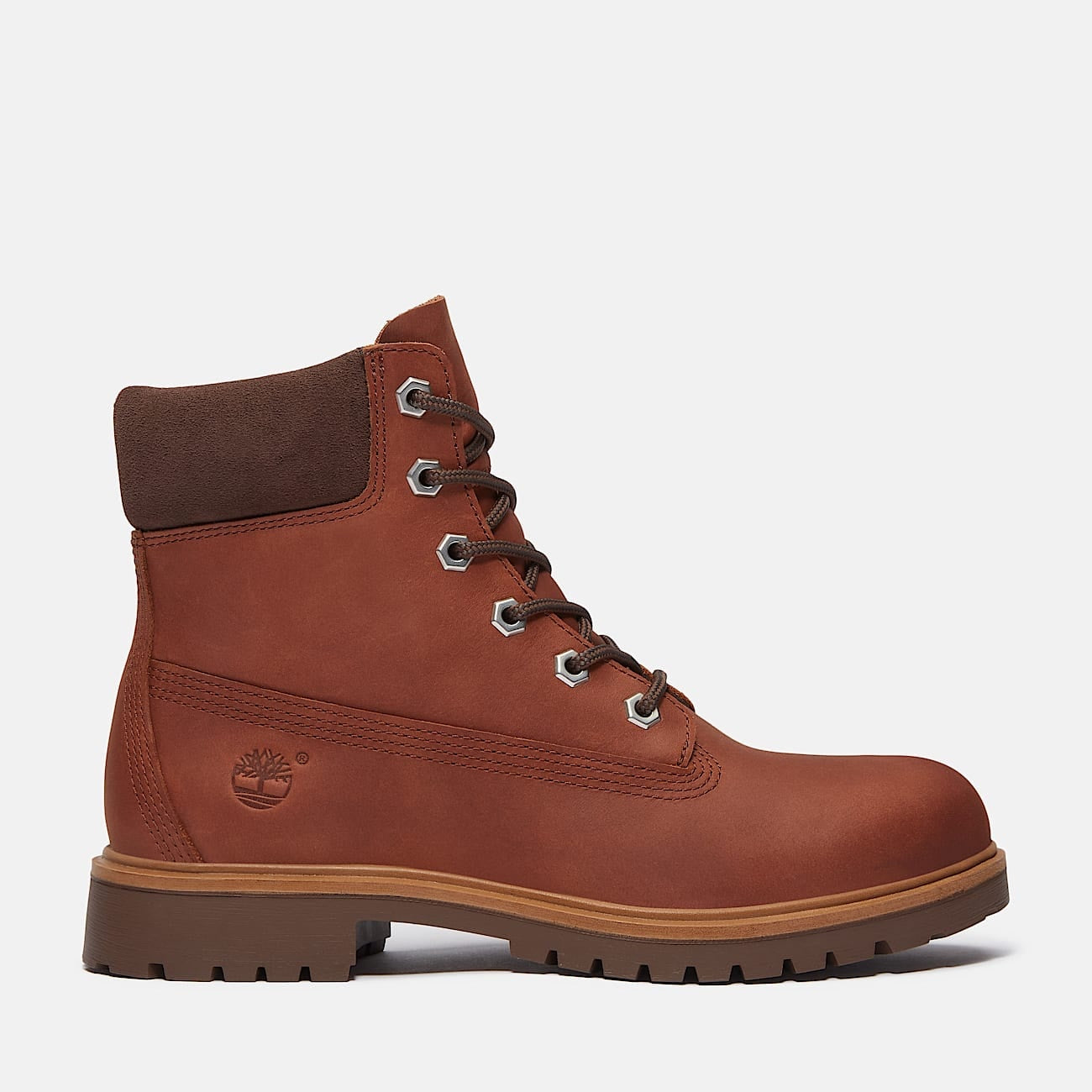 TIMBERLAND 25 WOMEN'S 5.5 WATERPROOF 6 IN BOOT NIB MEDIUM BROWN FULL-GRAIN