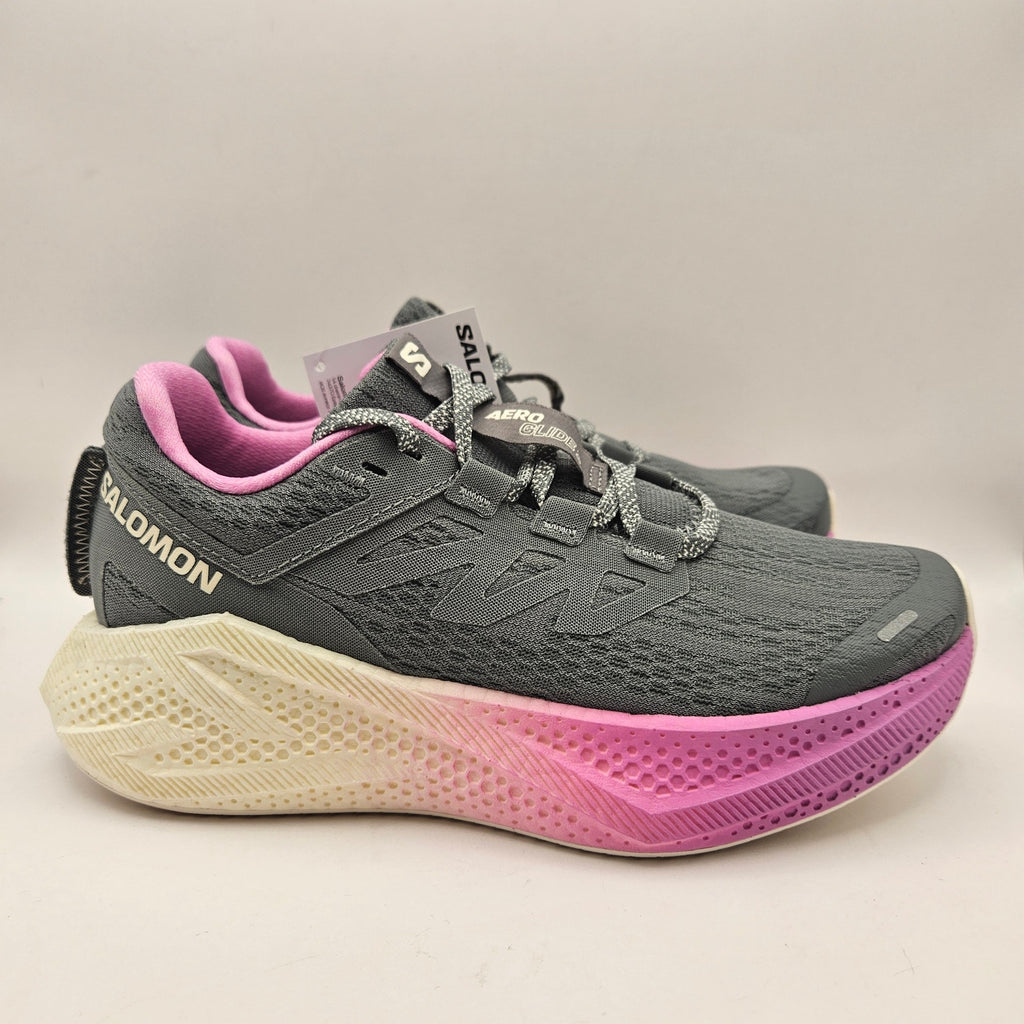 SALOMON WOMEN'S 6 AERO GLIDE 3 W GREY PINK VANILLA ICE RUNNING SHOES NWOB