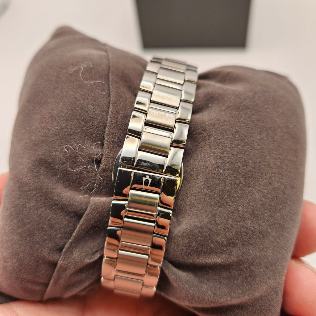 BULOVA 96R243 WOMEN'S CLASSIC QUARTZ GEMMED SILVER STAINLESS STEEL WATCH 35MM