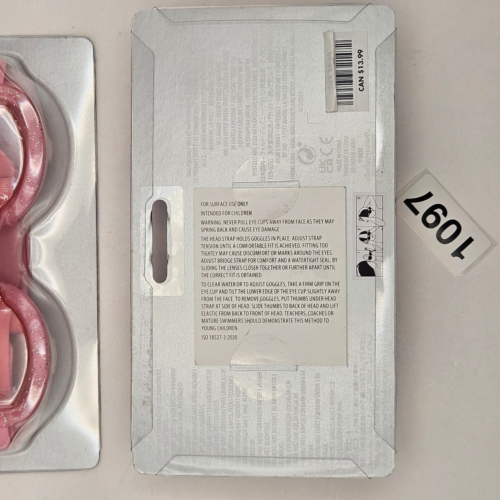 2X DISNEY 3+ PINK KIDS SWIM GOGGLES MINNIE MOUSE