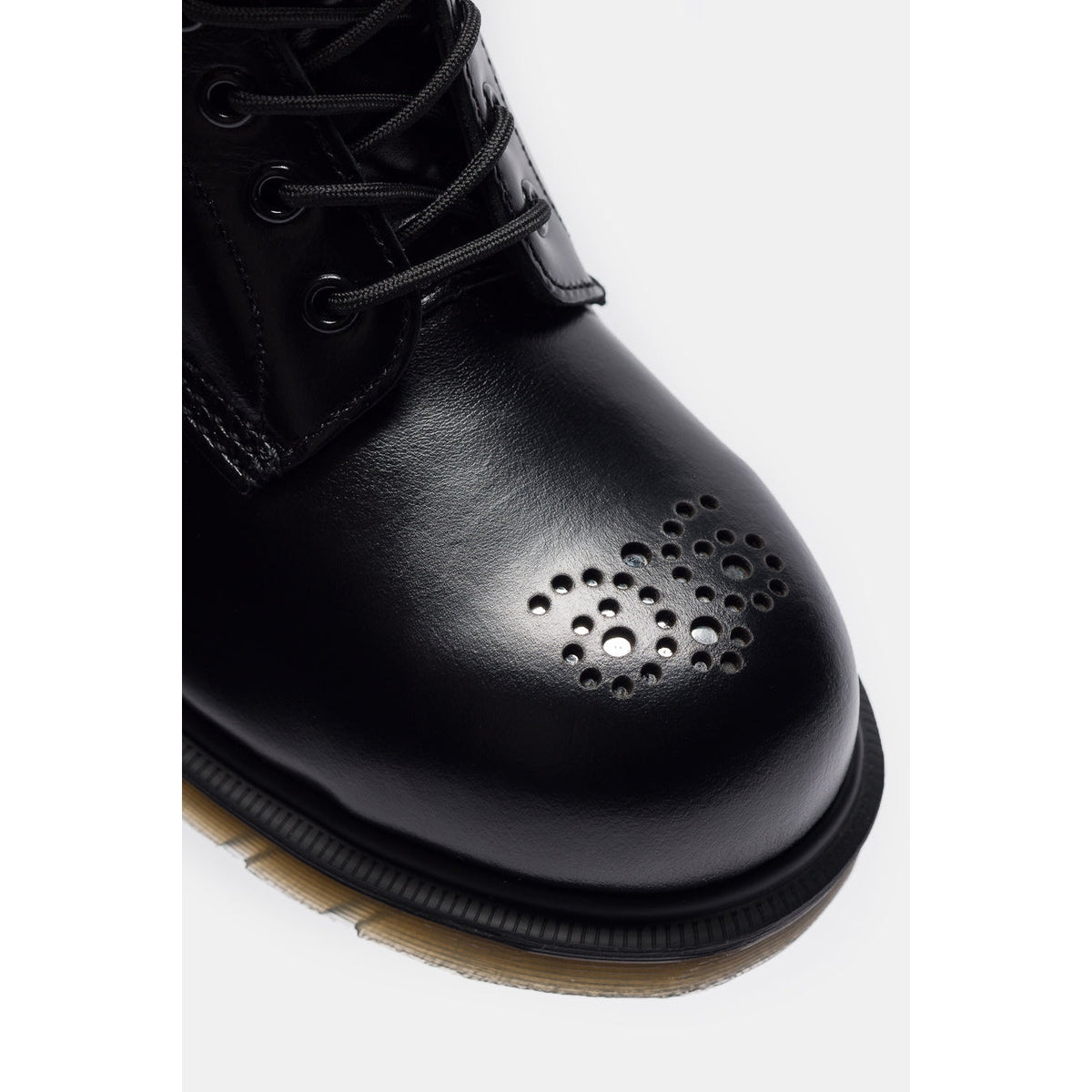 DR MARTEN MEN'S 8 ANALINE 41001001 1460 PASCAL ST BROGUE STEEL TOE BLACK BOOT