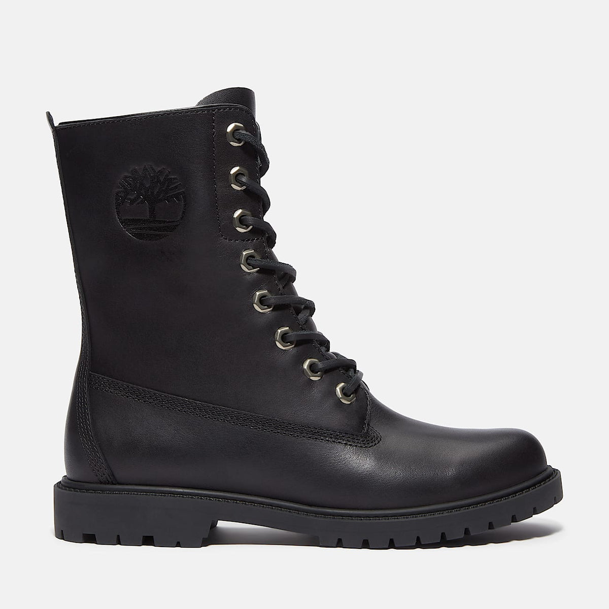 TIMBERLAND WOMEN'S 7 PREMIUM 8 INCH LACE WP BLACK FULL GRAIN BOOT TB0A43MXW02