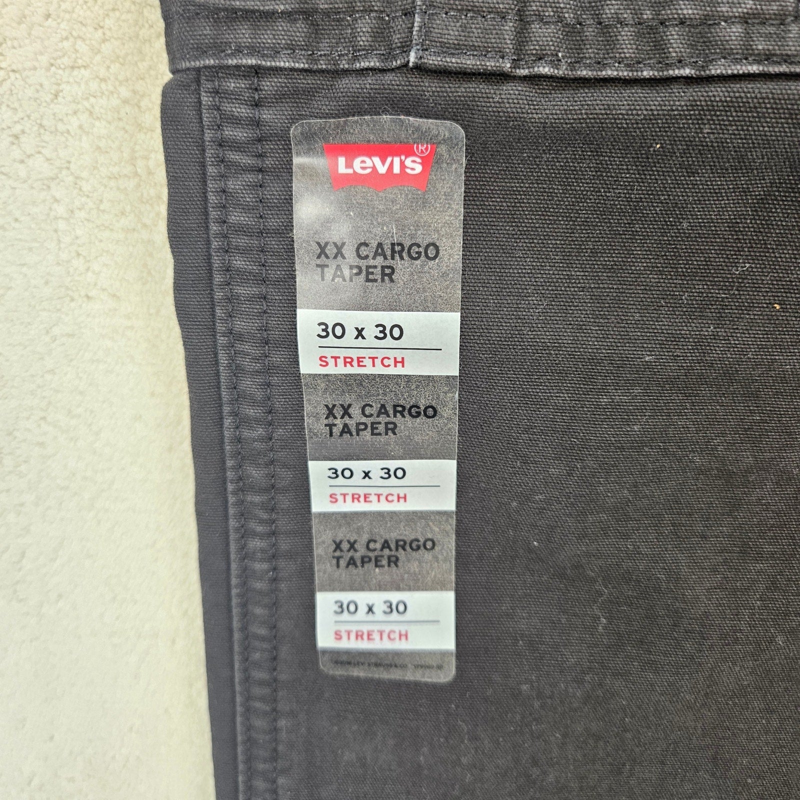 LEVI'S MEN'S 30X30 XX CARGO PANTS TAPER BLACK NWT