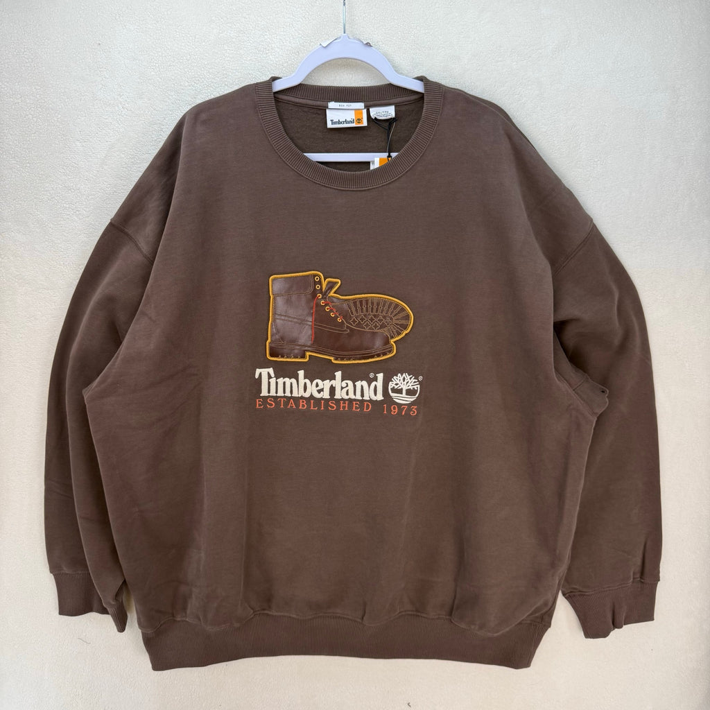 TIMBERLAND MEN'S 2XL VINTAGE Y2K HIP POP OVERSIZED MOCHA CREW
