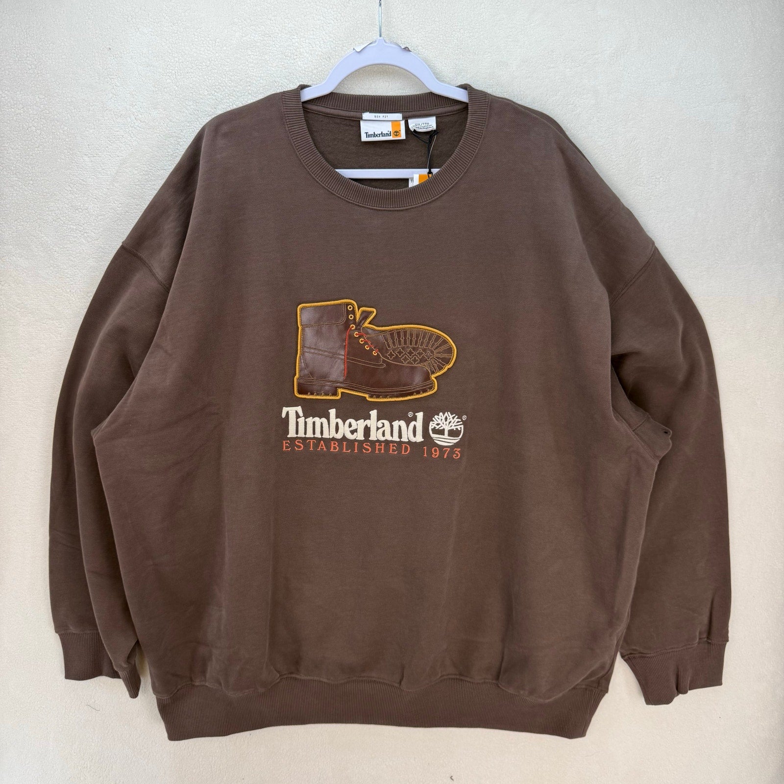 TIMBERLAND MEN'S 2XL VINTAGE Y2K HIP POP OVERSIZED MOCHA CREW
