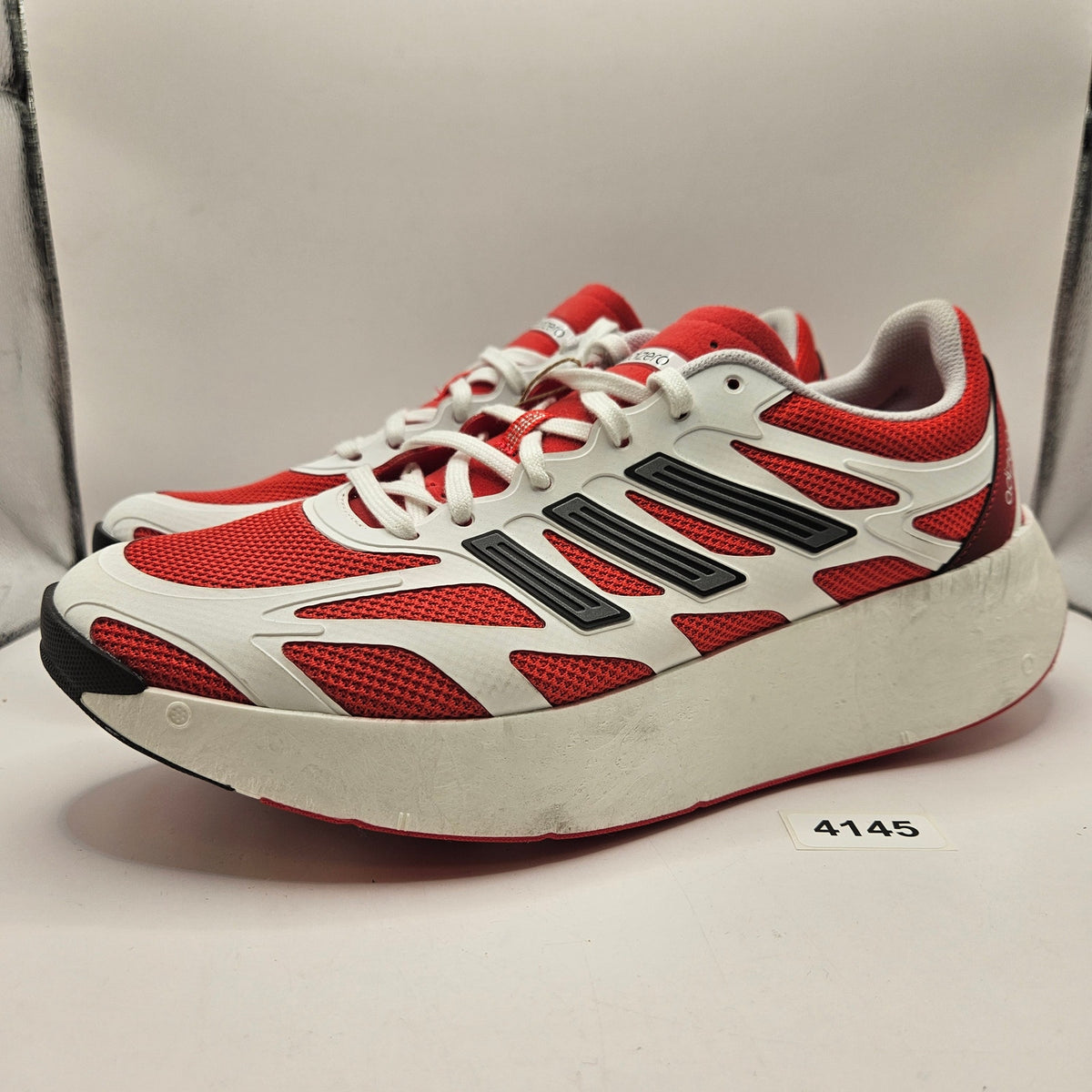 ADIDAS MEN'S 12 ADIZERO ARUKU WHITE PURE RUBY RED RUNNING SHOES NWOB JI0308
