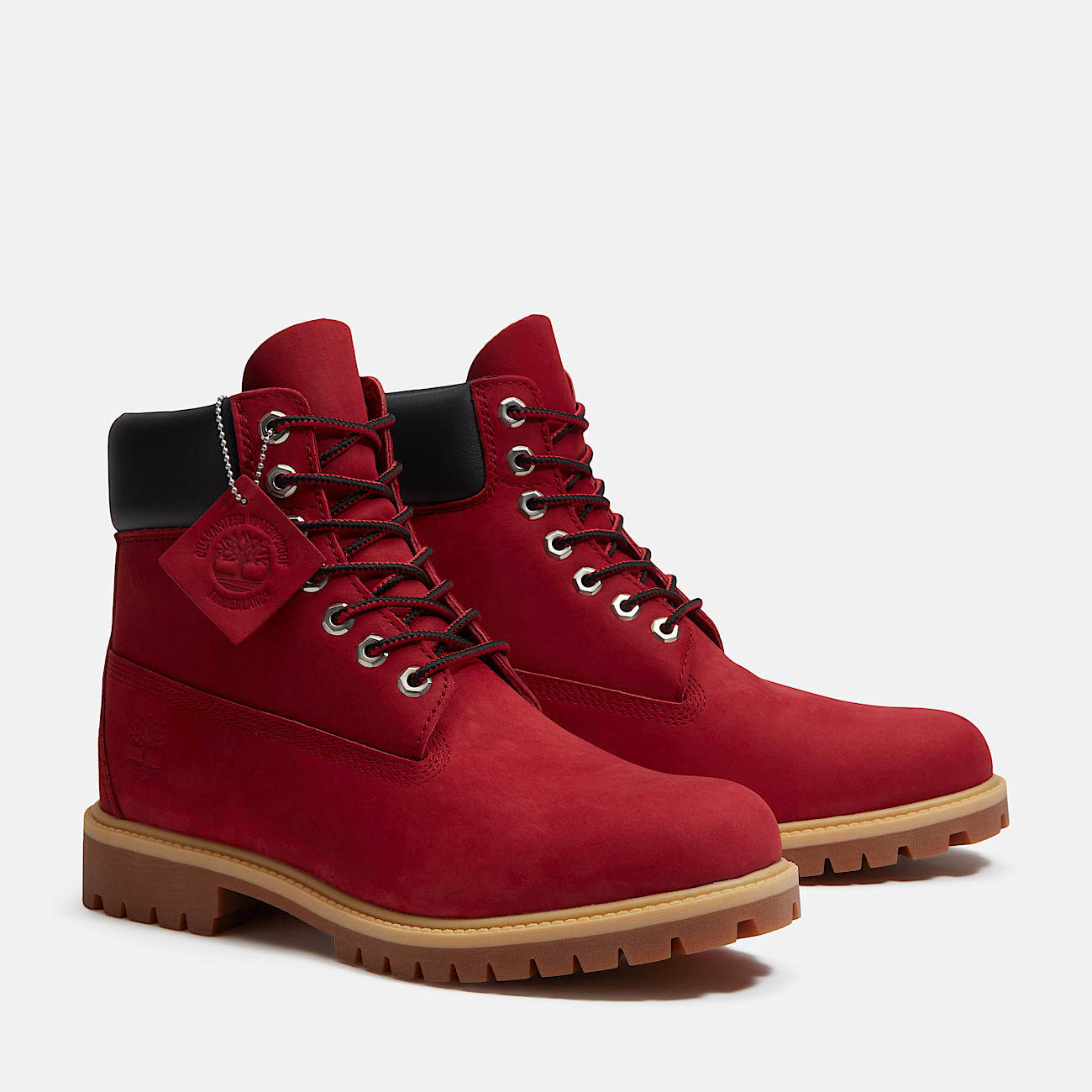 TIMBERLAND MEN'S 7 PREMIUM 6 INCH WP BOOTS DARK RED NUBUCK NIB