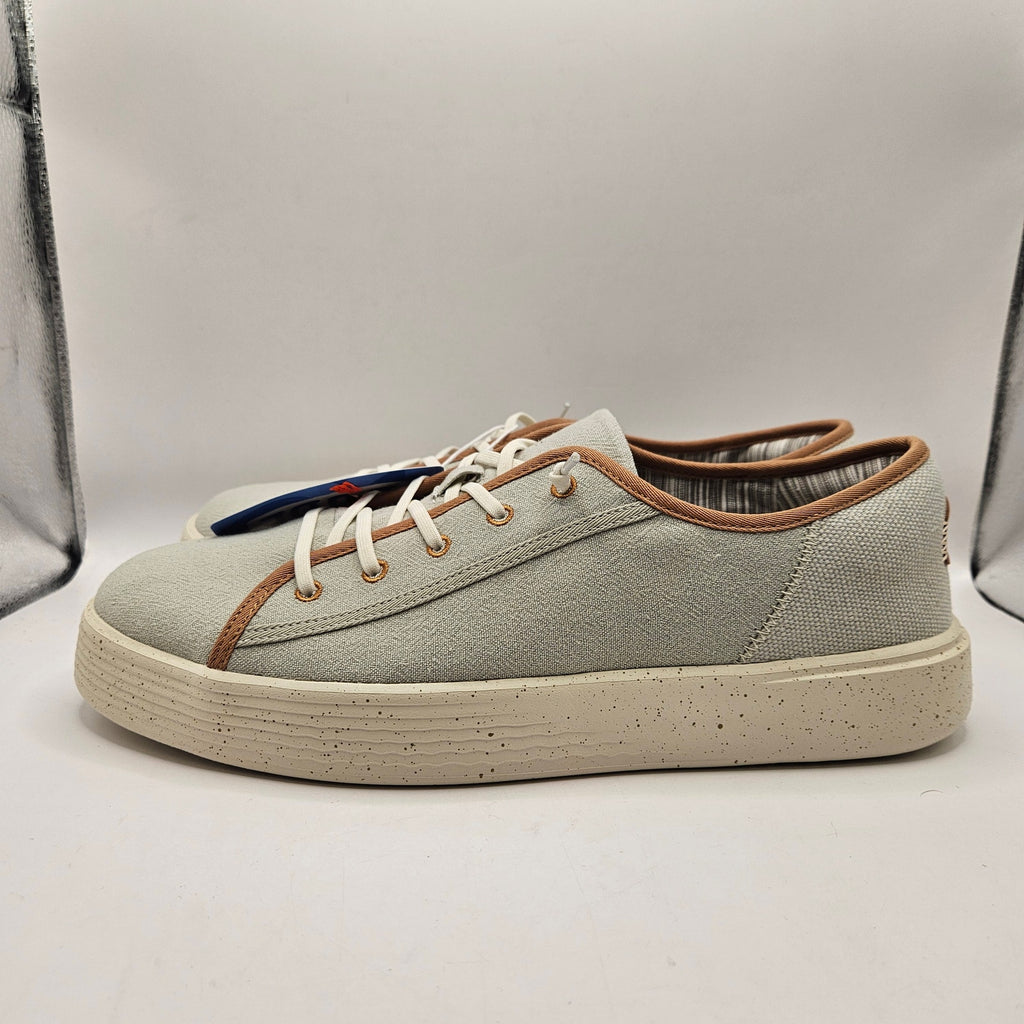HEY DUDE MEN'S 12 CODY M COASTLINE LIGHT GREY ALMOST WHITE NWT